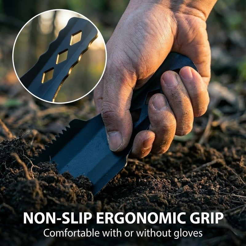 Ryqoru Ultralight Backpacking Trowel, 0.92 oz Aluminum Camping Shovel Poop Shovel, 7.67 inch Long Handle Cat Hole Digging Tool for Hiking, Backpacking & Leave-No-Trace Camping - Image 5